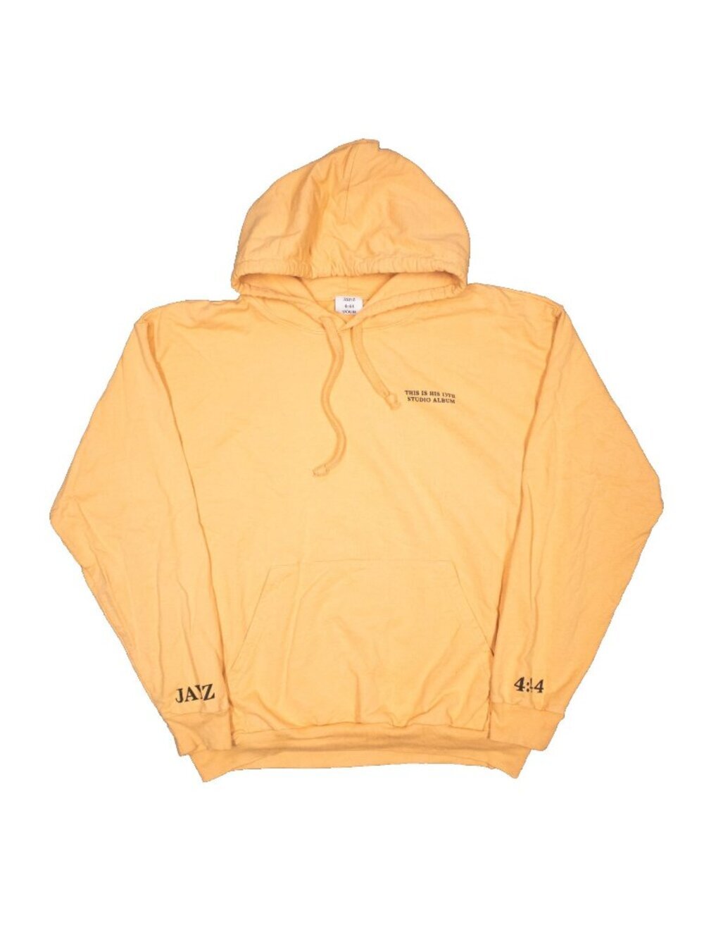 Jay-Z 4:44 Tour Hoodie Graphic Print Pullover Yellow Rap USA Made Cotton XL